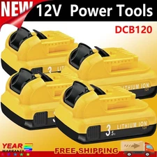 1-4Pack For DEWALT DCB120 12V 12 Volt MAX Lithium-Ion Battery DCD710 Replacement