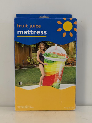 Large Fruit Juice Float Mattress Inflatable Pool Mat Floatie Summer Toy 73x39''