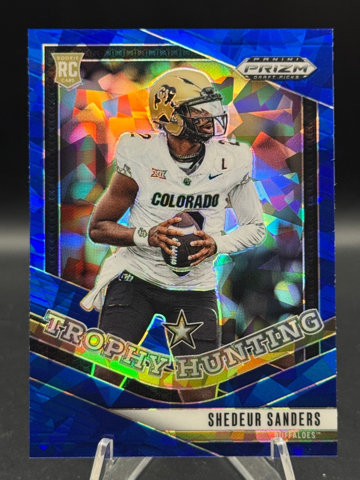 2025 Prizm Draft Picks RC Shedeur Sanders Blue Cracked Ice /149 #19