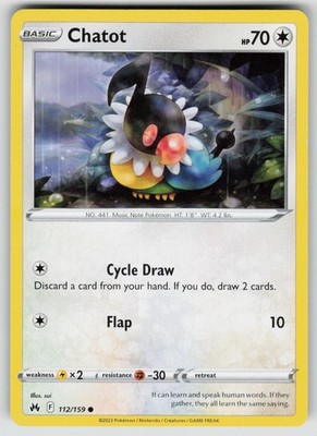 Chatot SWSH: Crown Zenith CRZ NM