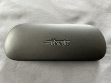 Silhouette Eyeglass Hard Clamshell Case Green NICE Felt Lined Genuine