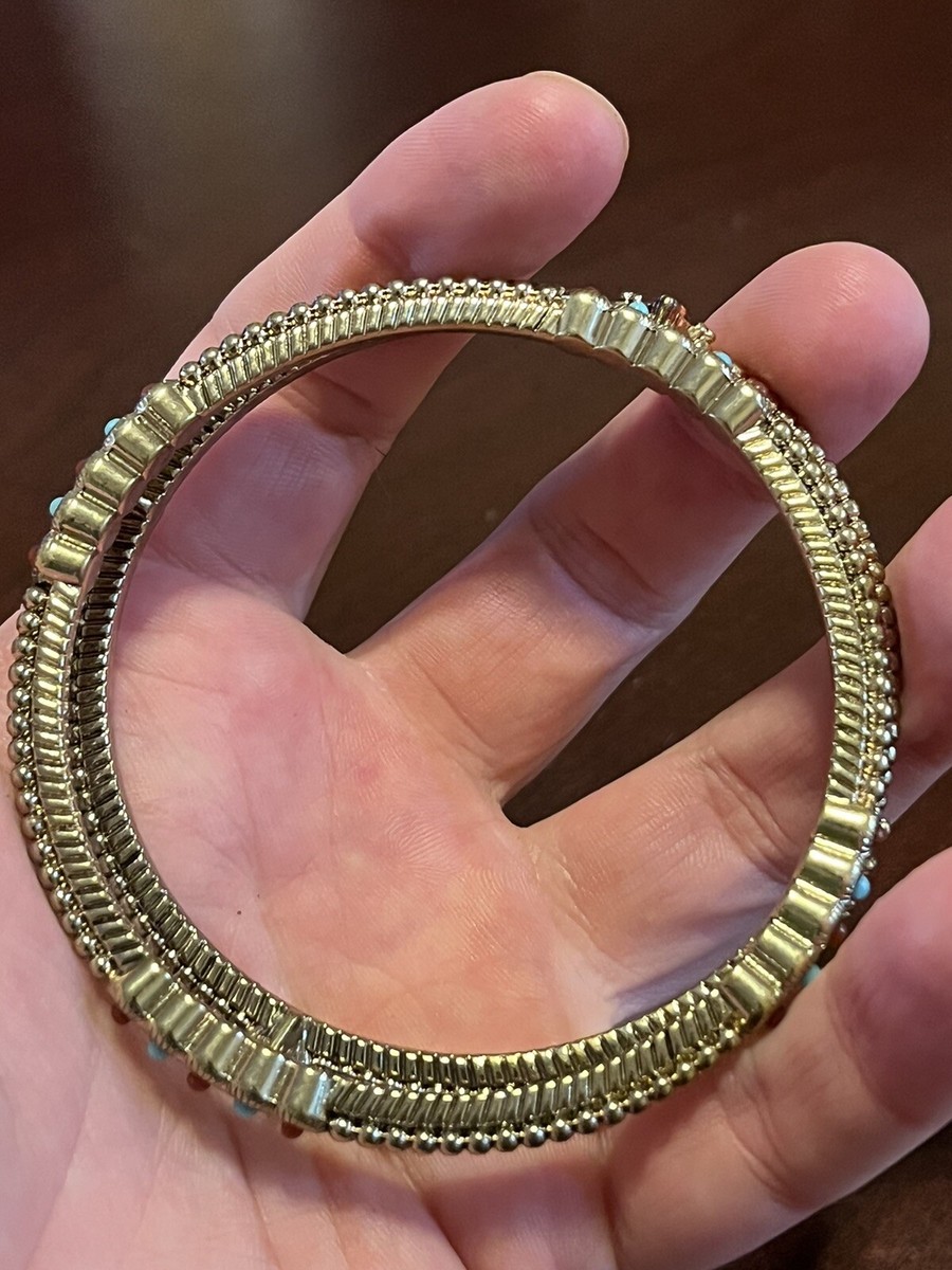 Vintage RJ Graziano CN Silver Tone Bangle Bracelets with