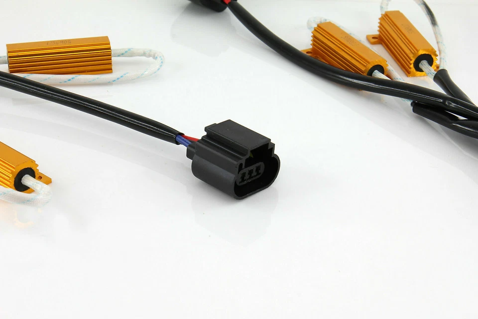 H13 LED DRL Fog Light Canbus 50W 6Ohm Load Resistor Wiring Canceller Decoder - Image 3 of 3