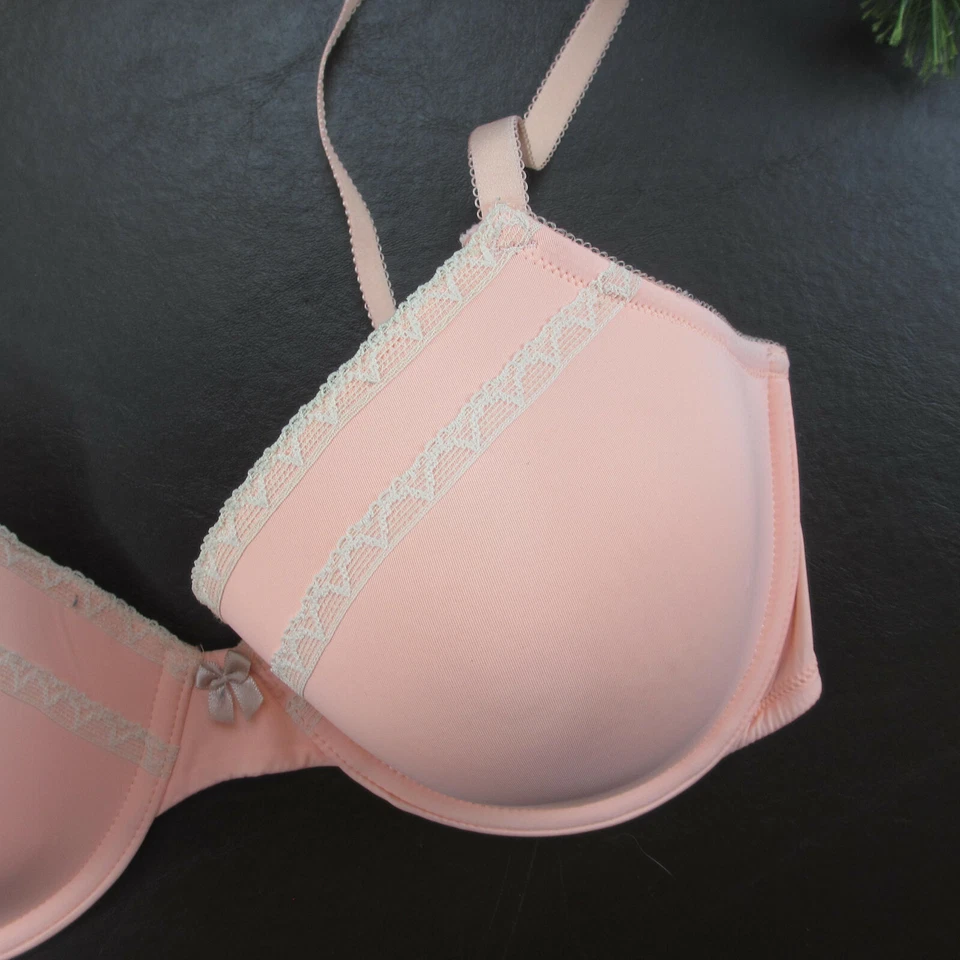 Gap Body Bra 36D Pink Lace Underwire Padded Adjustable Clasp Back - Image 4 of 4