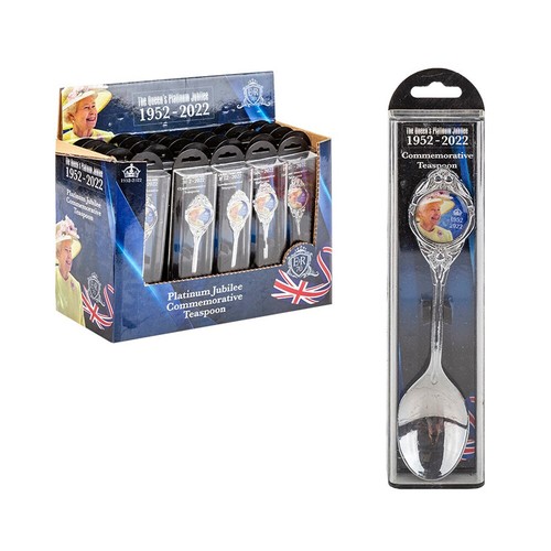 Reina Elizabeth II Platinum Aniversario 2022 Bañado en Plata Collector's Cuchara