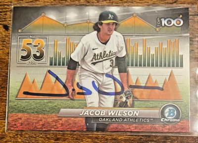 Jacob Wilson signed auto autographed 2024 Bowman Chrome Top 100