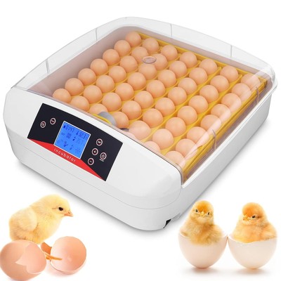 Egg Incubator, 16-55 Eggs Fully Automatic Poultry Hatcher Machine w/Egg Turning^