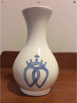 Vintage Handpainted Hand Painted Trinity Vase From Chantonnay France Marked