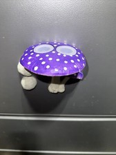 PURPLE reptile magnetic mushroom feeder Ledge With 2 Clear 1/4 Oz Food Bowls.
