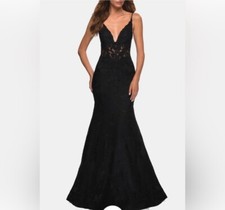 La Femme Style 30320 - Spaghetti Strap Lace Mermaid Gown - Size 6 - Worn Once
