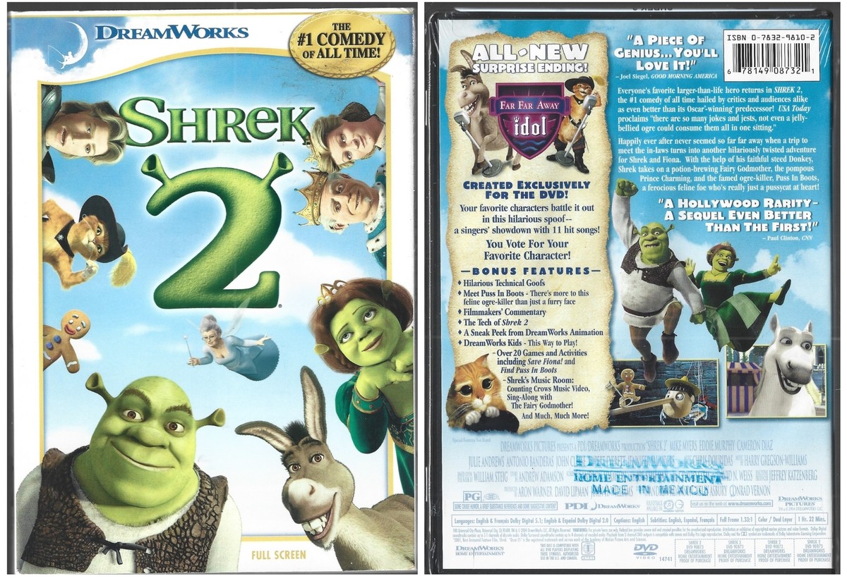 Shrek 2 DreamWorks DVD Full Frame 2004 NEW Factory Sealed with