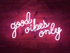 Good Vibes Only Pink Neon Light Sign Real Glass 14"x9"