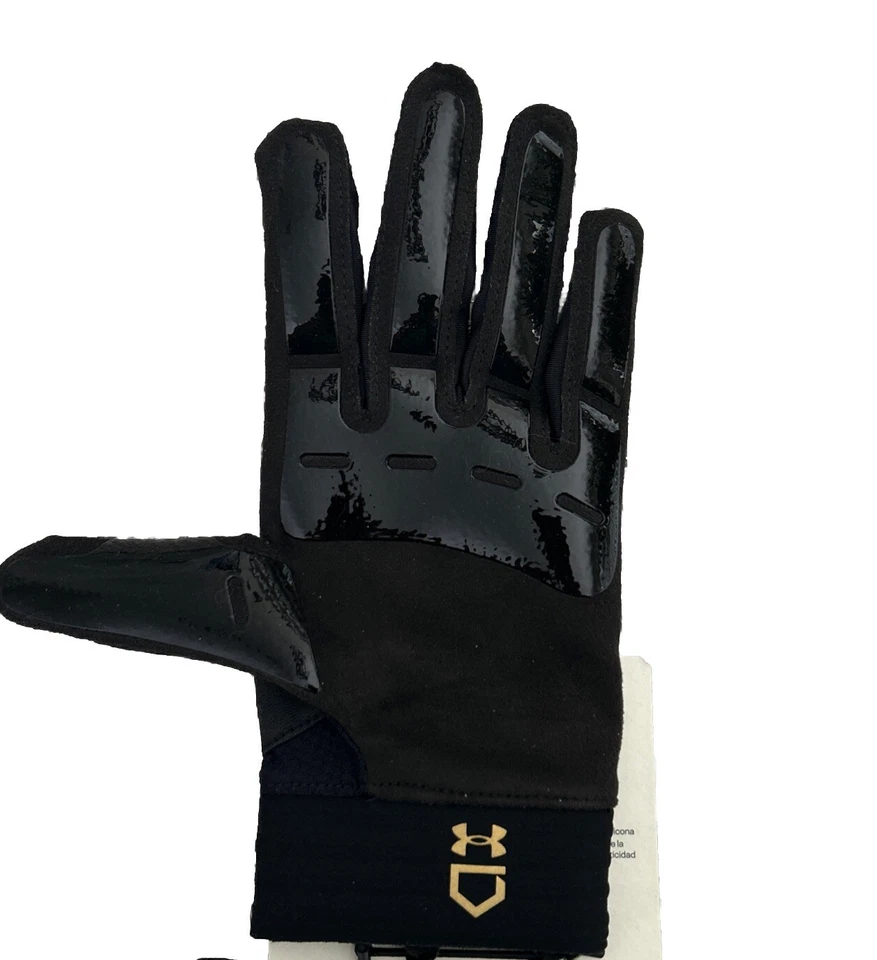 ¡NUEVO! ELITE! Guantes de bateo Under Armour UA Motive para mujer negros/dorados-talla grande Foto 4 de 4