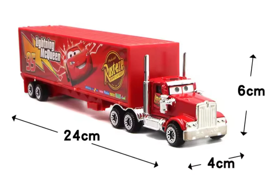 CARS SET 7 PEZZI Disney Pixar Mcqueen Jackson Storm Mack Cricchetto 1:55 Toy Boy - Immagine 3 di 4