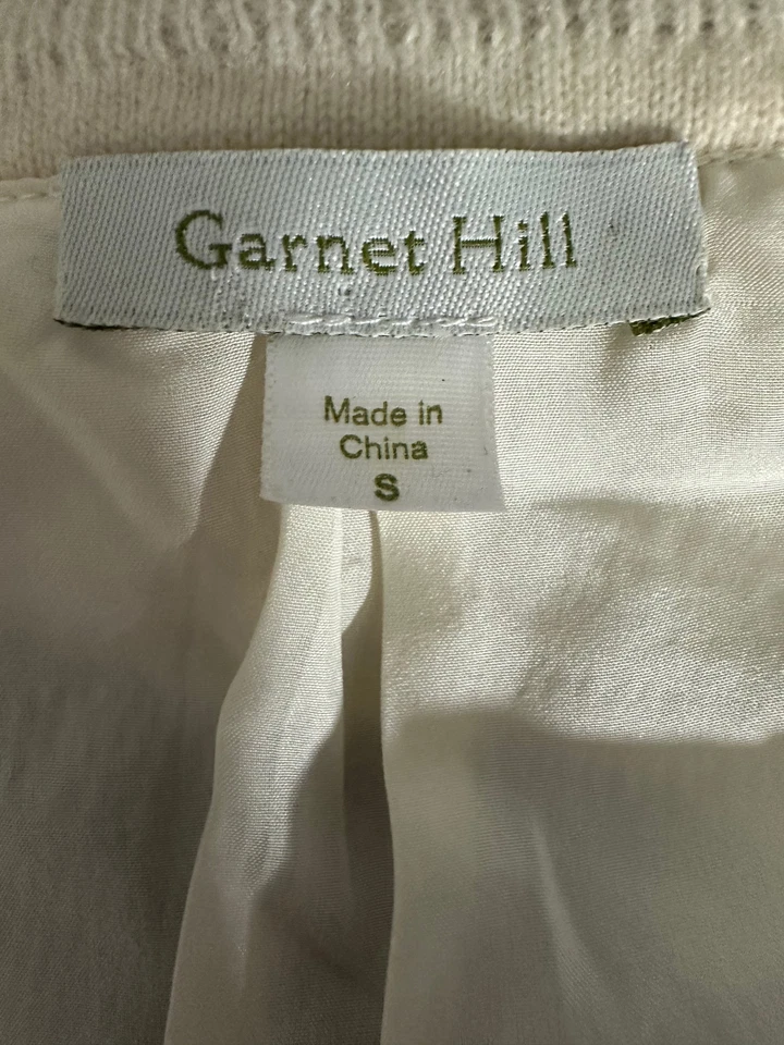 Cárdigan Suéter GARNET HILL Marfil 100% Cachemira Forrado Seda S Foto 3 de 4