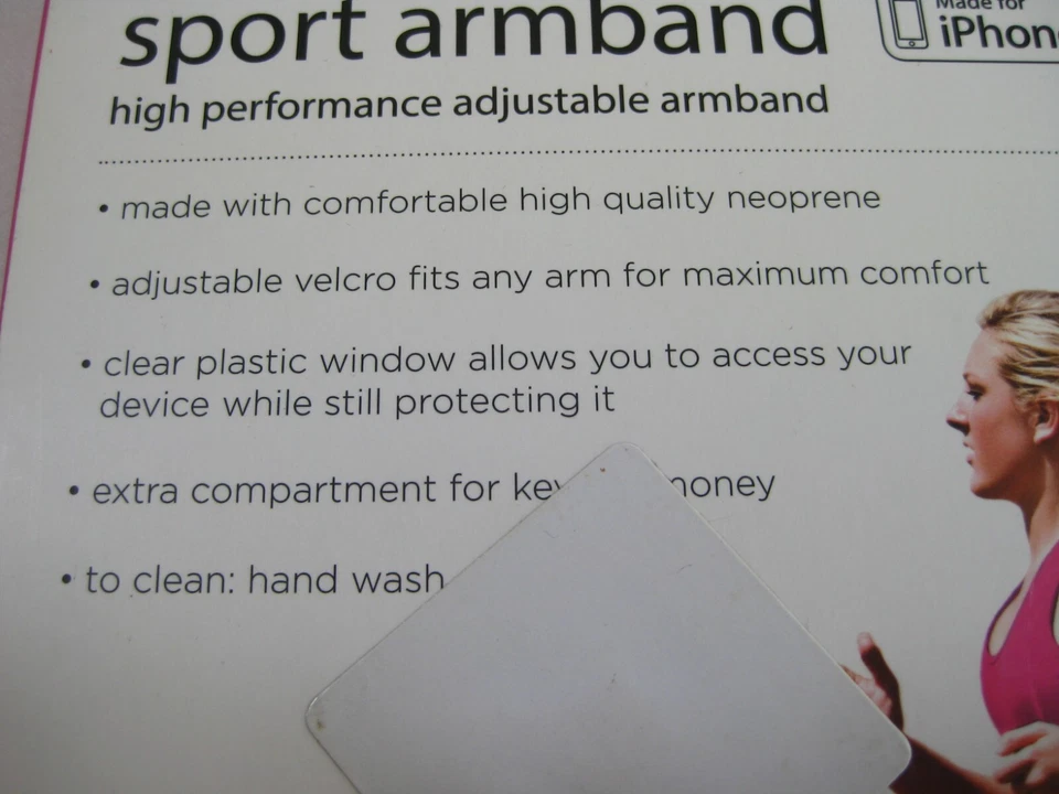 iHome Sport повязка на руку ярко-розовый для iPhone 4, 5, iPod, сотового телефона запечатанный новый в коробке - Изображение 4 из 4