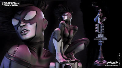 Spider Woman, Jessica Drew, 3D Druck, Statue, Büste, Figur, Marvel, UNBEMALT