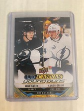 2024-25 Upper Deck Canvas Checklist Young Guns Will Smith & Conor Geekie #C240