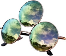Third Eye Sunglasses Unisex Polarized Emerald Green with Pink Reflective Lens!