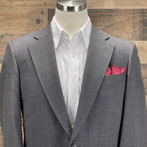 Vintage Samuelsohn Wool Sport Coat Mens 42L Gray Check Plaid Blazer Suit Jacket - Picture 5 of 15