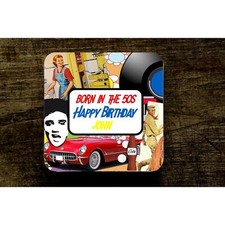 Born in the 50s Decades Geburtstag Untersetzer personalisiert! Gro&szlig;er Geburtstag