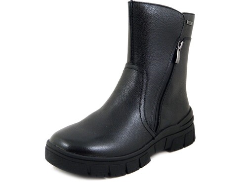 Stivaletti Donna Invernali Imbottiti 60% Lana in Pelle Nero Tacco Basso CAPRICE - Imagen 2 de 5