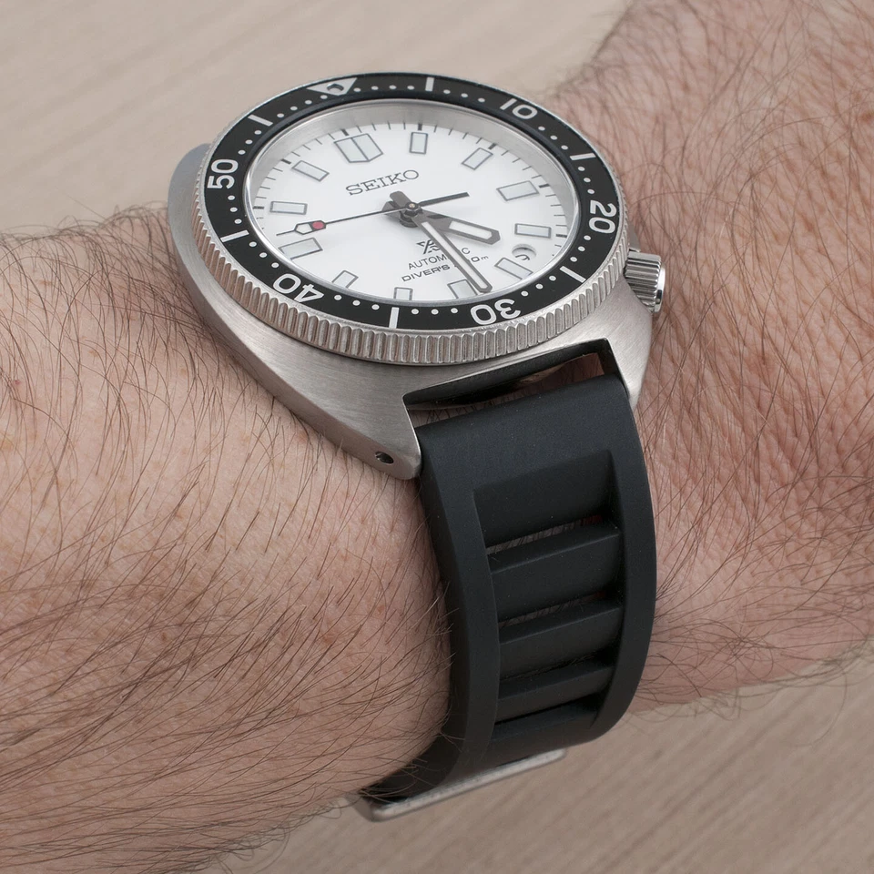 Correa de reloj de liberación rápida ventilada de goma FKM correa de buceo repuesto silicona Seiko Foto 4 de 4