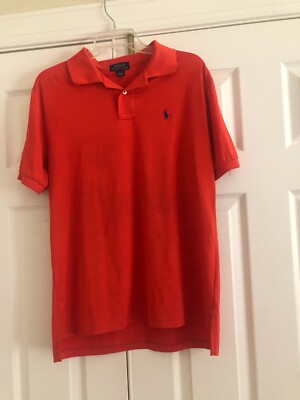 Ralph Lauren Polo Size XL 18-20 Cotton Orange Polo Shirt kids Boys