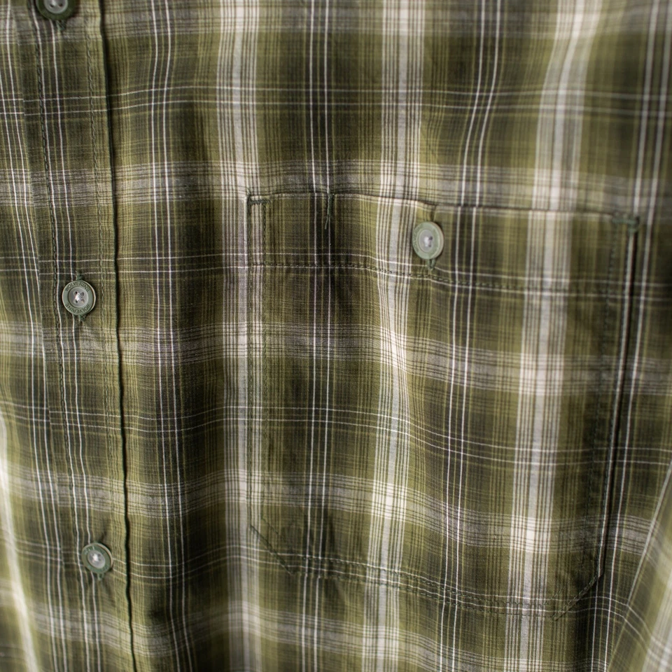 Camisa para hombre Wolverine PC Wick XXL grande verde a cuadros con botones Foto 4 de 4