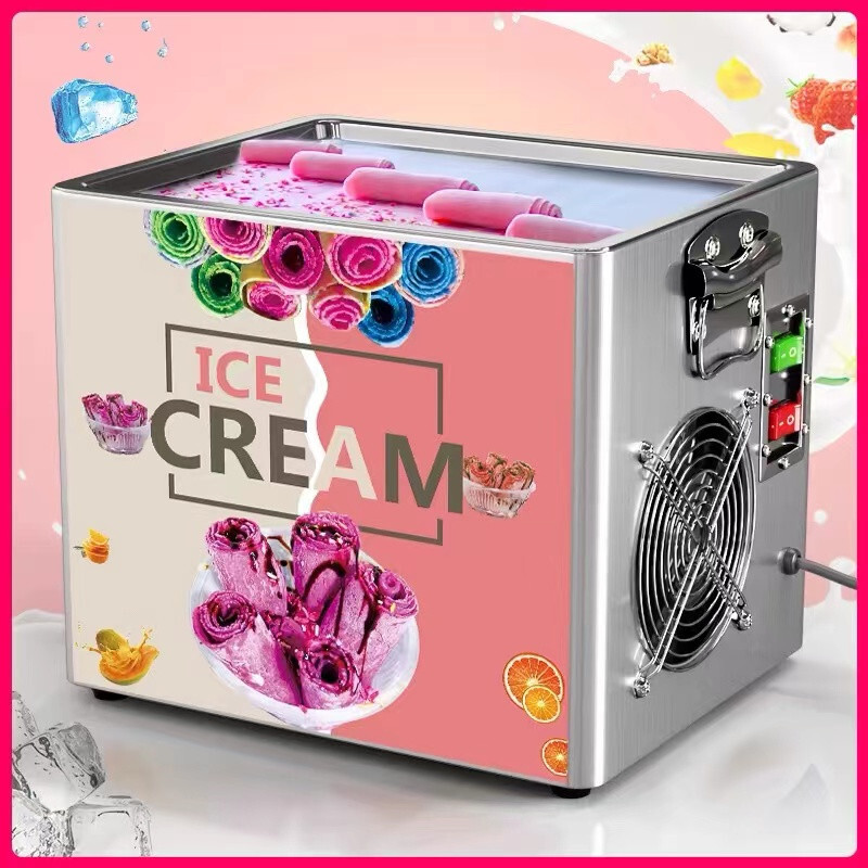 Home Electric Fry Pan Ice Cream Rolled Fried Ice Cream Yogurt Roll Machine Maker