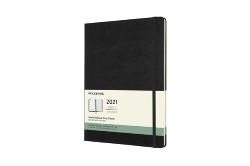 Moleskine 2021 Weekly Planner, 12m, Extra Large, Black, Hard Cover (7.5 X 9.75) - Picture 1 of 2