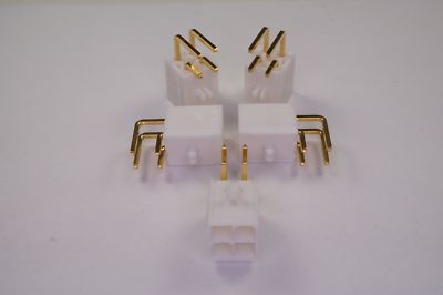 Lot of 5 39-30-1042 Molex Connector Header 4 Pos 4.2mm Right Angle Gold TH NOS