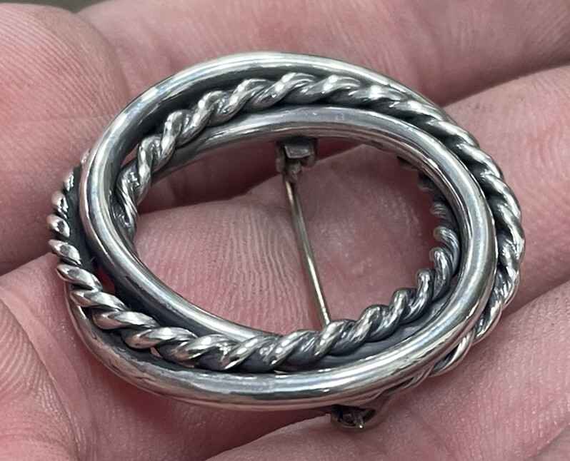 Vintage Mexico EAB Solid Sterling Silver Circle P… - image 5