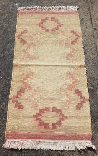 Vintage Handmade Traditional Swedish Woven M Signature Kilim Floor Rug 137x70 cm