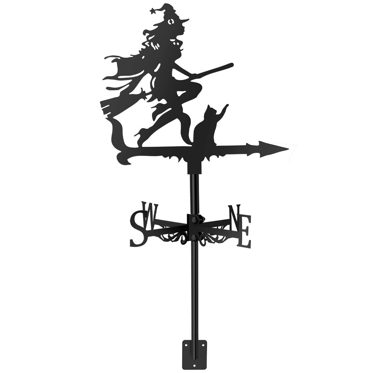 Metal Weathervane Wind Direction Sorceress Weathervane Retro Witch Wind
