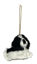 Furry DOG Animal Ornament - Style 1 - 3.5" with Gold Cord Holiday Decor SALE