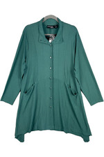 Attitudes by Renee Textured Jersey Button Front Tunic Stormy Sea