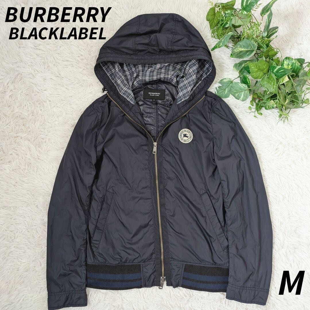 Burberry Mountain Parka Nylon Jacket Blouson Black Logo Check Men Size M Used