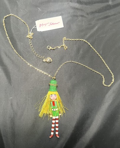 BETSEY JOHNSON Nutcracker Long Pendant Necklace Brand New Holiday - Picture 10 of 10