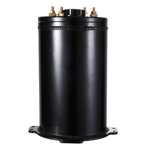 Serbatoio sovratensione carburante alluminio 2,6 L per pompe carburante gemelle 40 mm 8 porte AN 2,8 L per singole - Foto 2 di 7