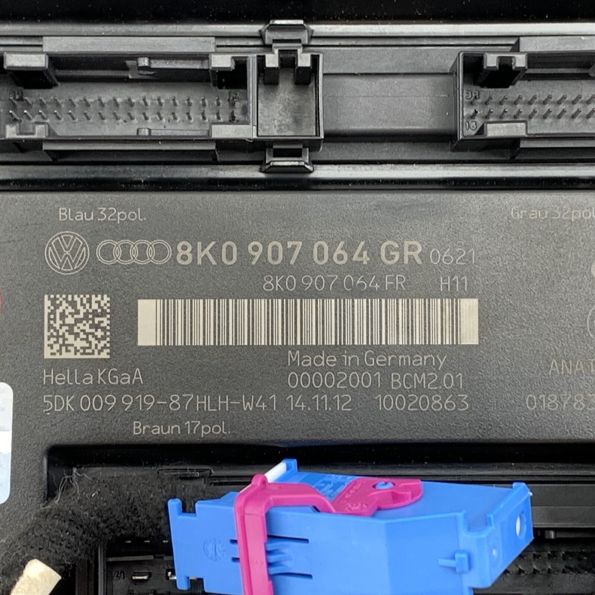 2013 AUDI A5 Cabrio 8F7 Keyless Entry Module Comfort Control Unit 