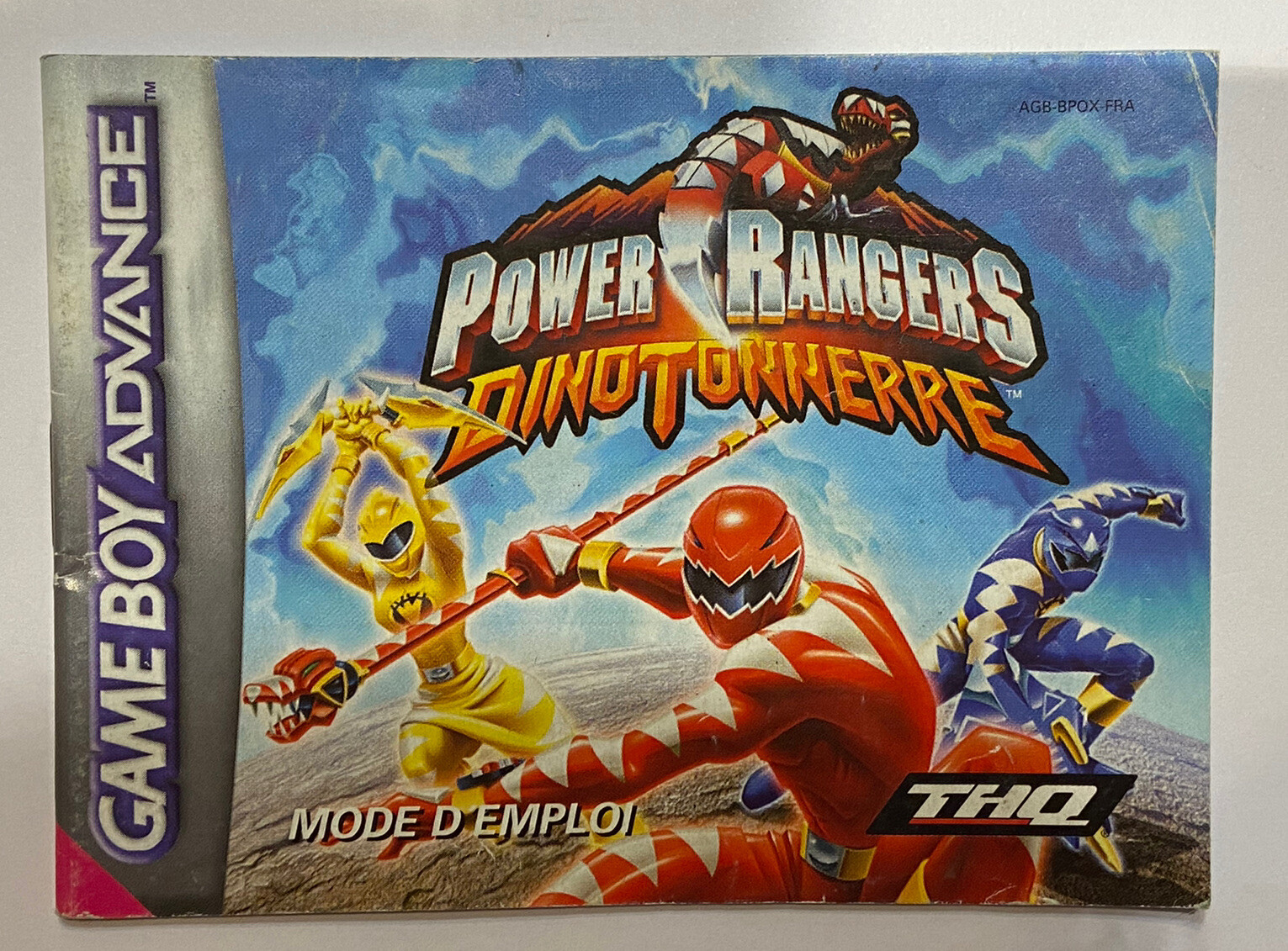 NOTICE NINTENDO GAME BOY ADVANCE GBA FRANCAIS @ POWER RANGERS DINO TONNERRE !!