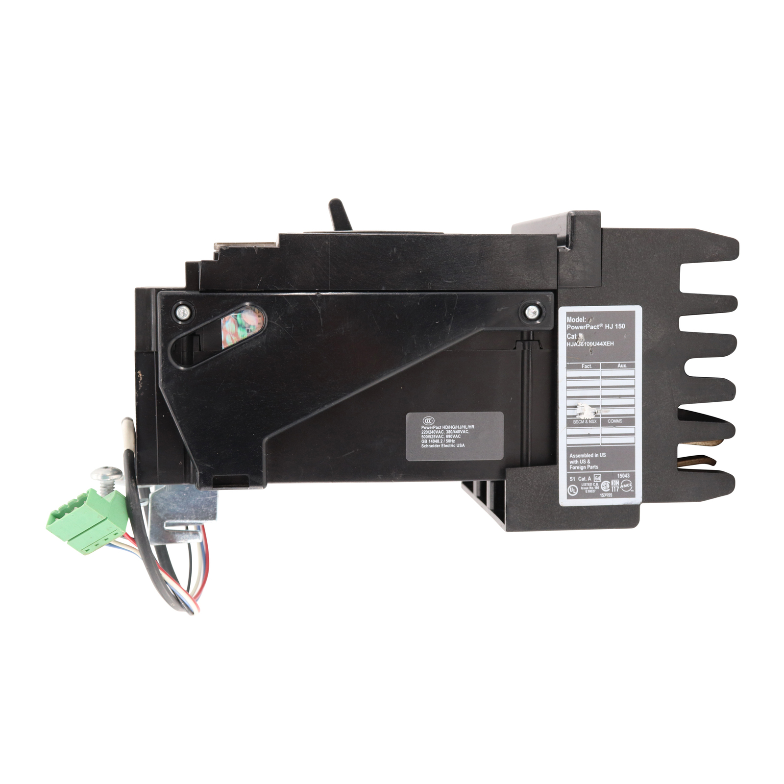 SQUARE D HJA36100U44XEH POWERPACT CIRCUIT BREAKER, HJ150, 3POLE, 100A