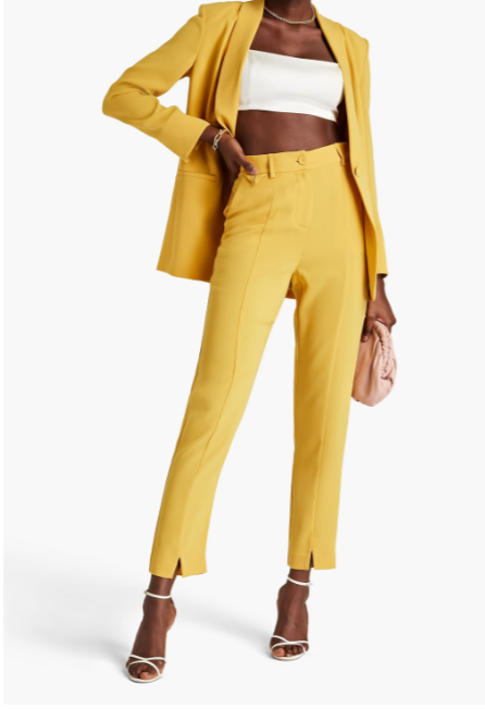Diane Von Furstenberg Wilder Syllo Tapered Pants Signature Yellow Size 16 NWT