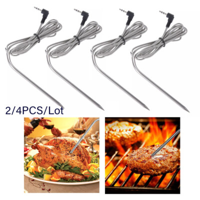 2/4PCS Camp Grills Waterproof Temperature Sensor Temp Probe Thermistor Meat BBQ