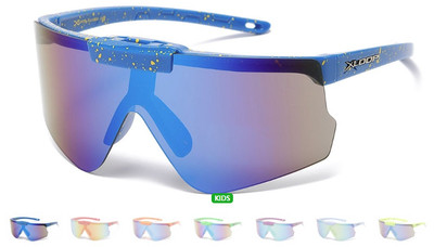 X-Loop Kids Boys Girls Semi-Rimless Shield Wrap Around Flip Sports Sunglasses