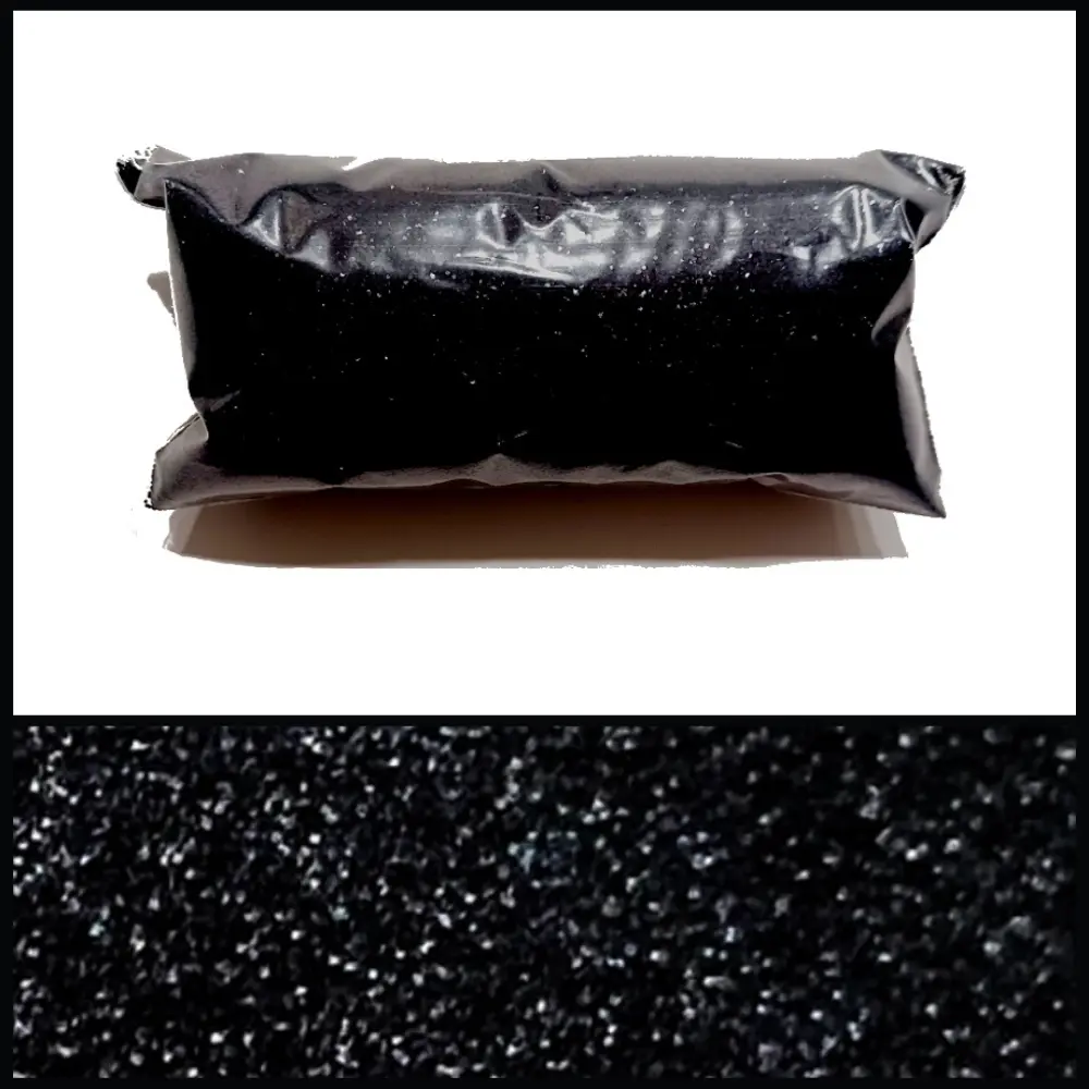 Black Glitter, Fine .015, Intense Black, Solvent Resistant Poly, Epoxy Safe