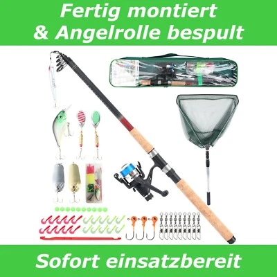 Q-Tac - Angelset Hecht / Zander mit Kescher, Angel Set komplett