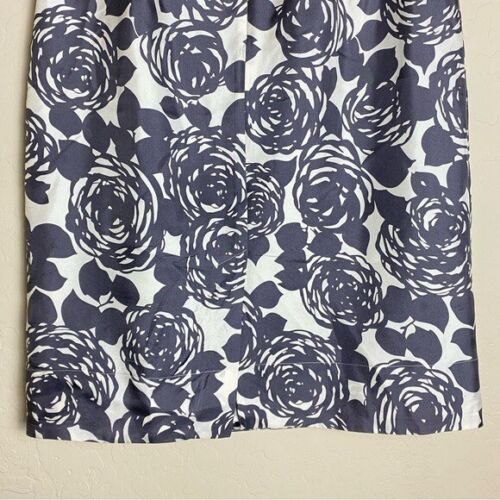 Boden Silk Floral Knee Length Skirt Gray White Size 12 Long EUC - Picture 7 of 12