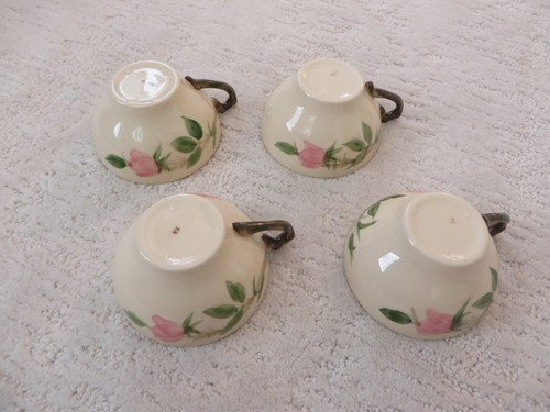 Lot of Four Sets Franciscan Earthenware Desert Rose Cups and Saucers Made in USA - Picture 6 of 8